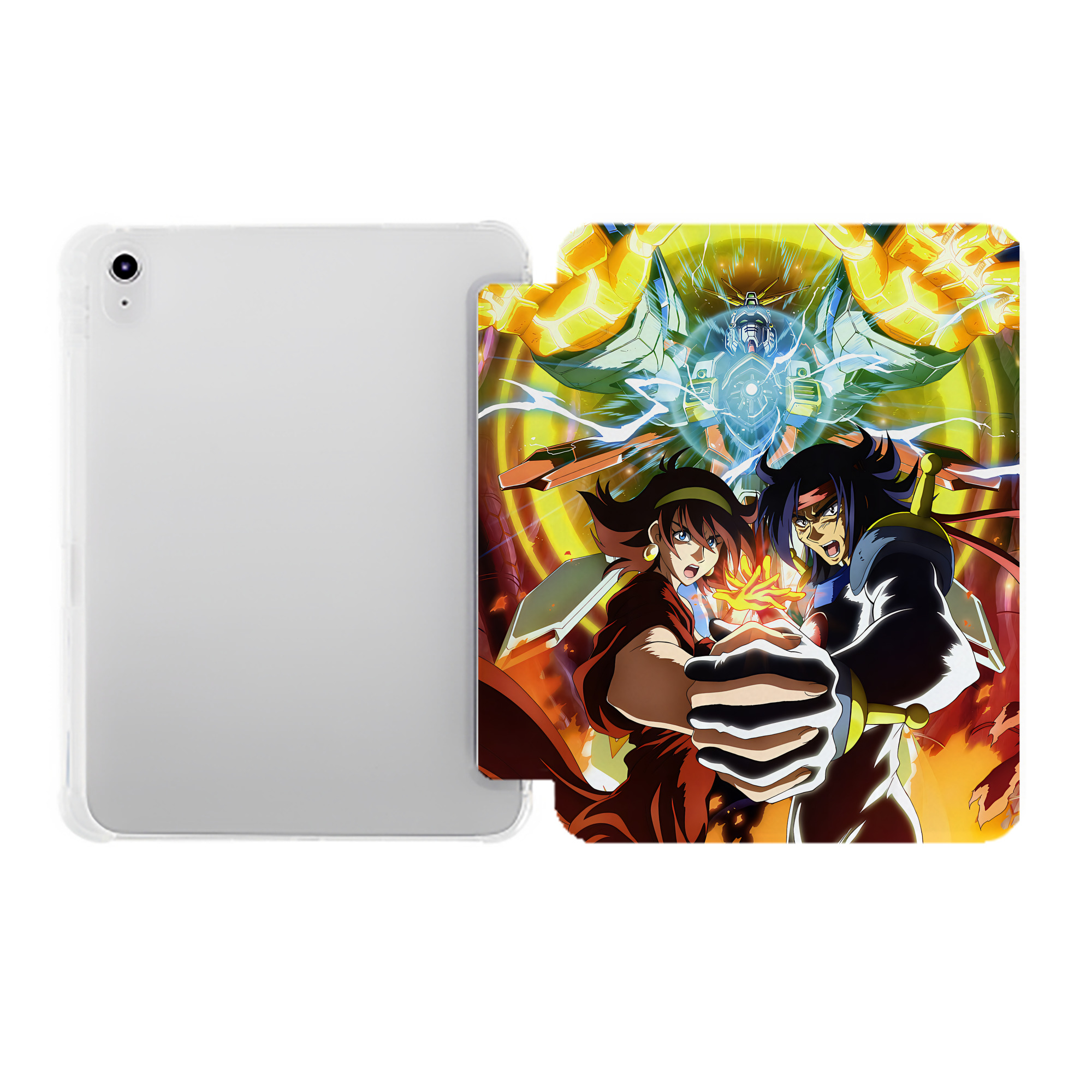 （画像用） 機動戦士ガンダム Mobile Suit Gundam IPad ケース ペン収納付き 三つ折りスタンド PUレザー×シリコン 対応機種9.5/10.5/10.9インチ